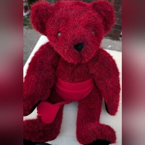 1996 Vermont Teddy Bear Co. Jointed Companion Red Devil Bear 16" Nice Condition